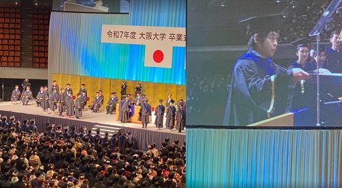 B4の青野優智が楠本賞(工学部・電子情報工学科・首席)を受賞しました